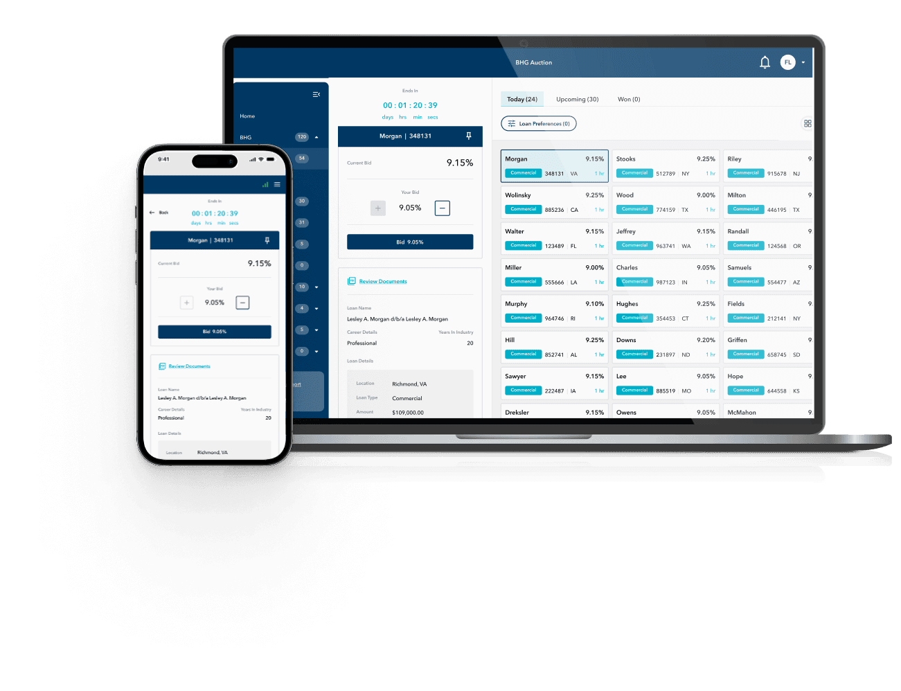 loanhub dashboard in iphone and macbook devices