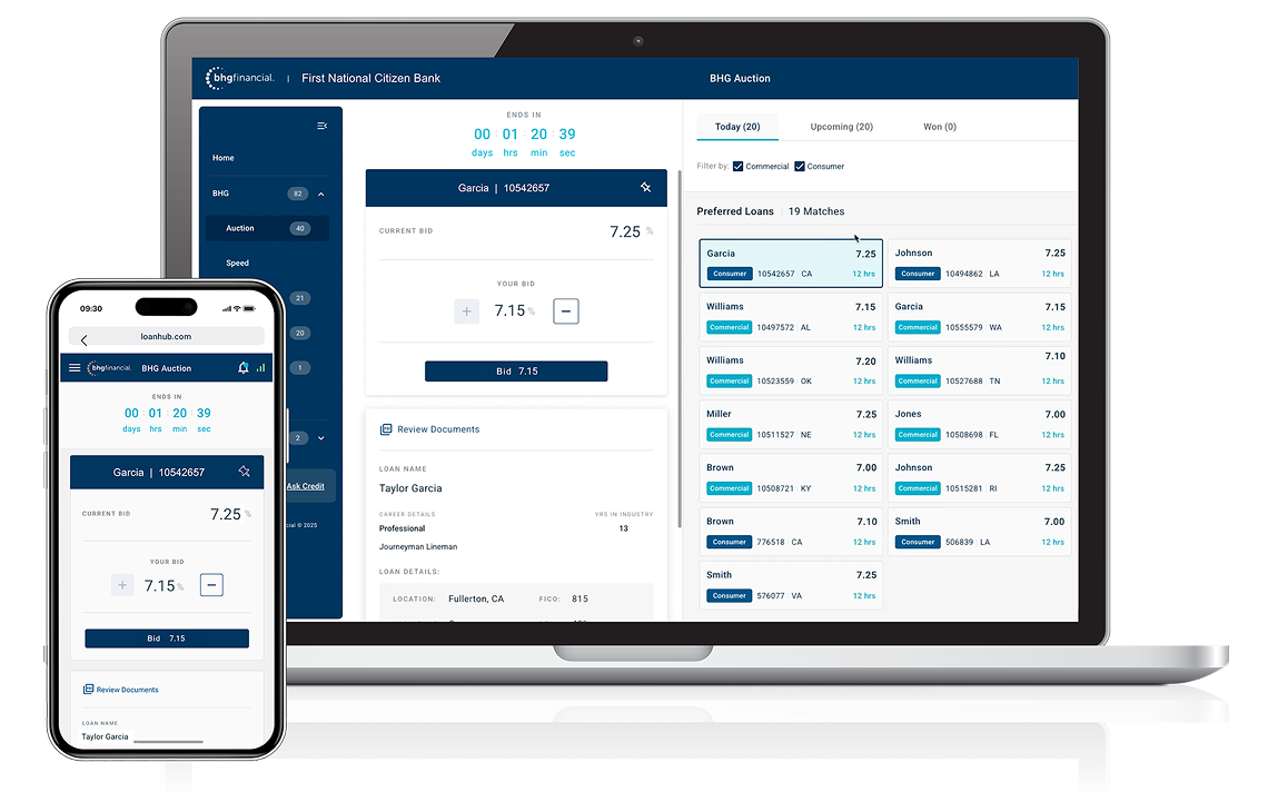 loanhub dashboard in iphone and macbook devices