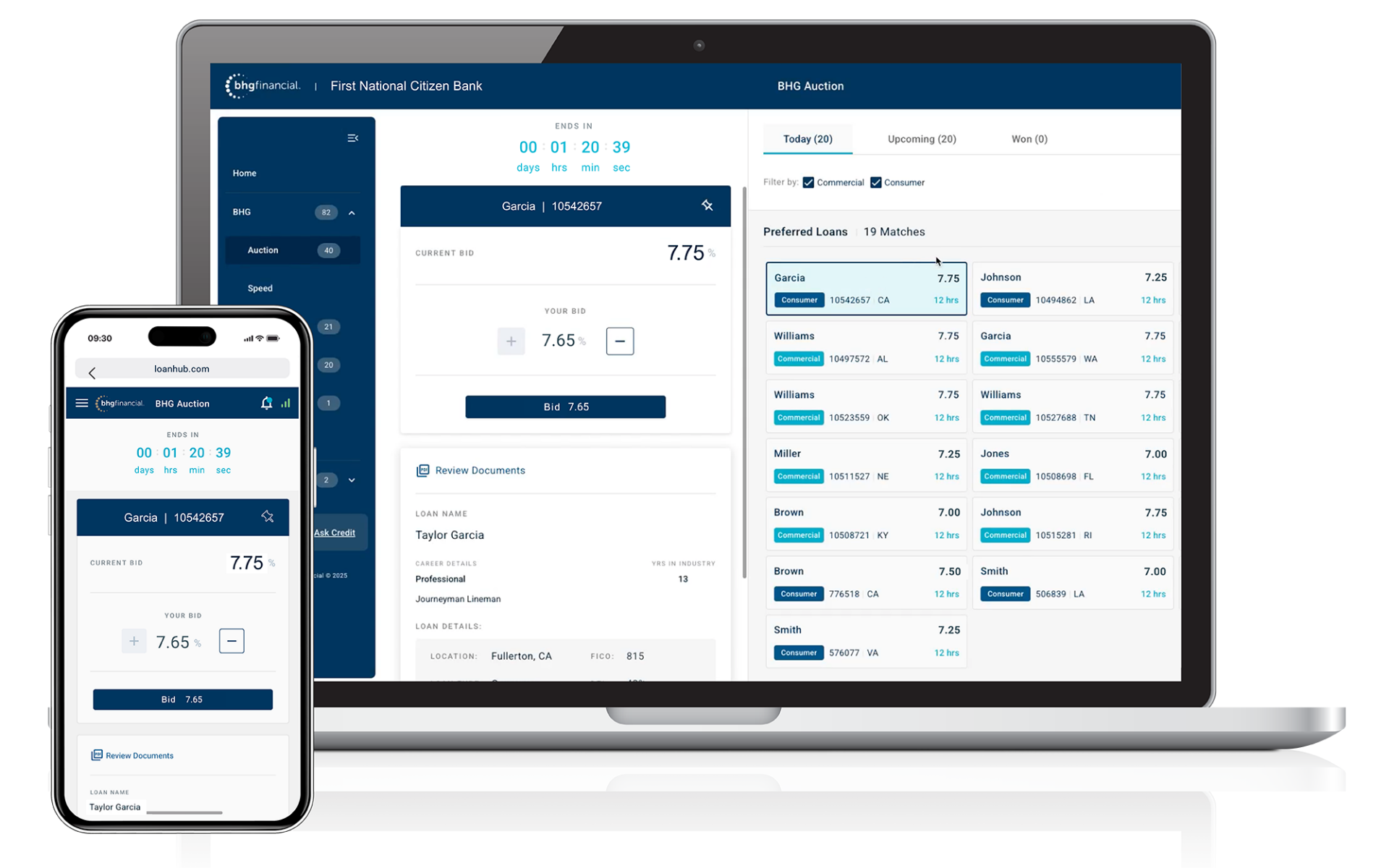 loanhub dashboard in iphone and macbook devices